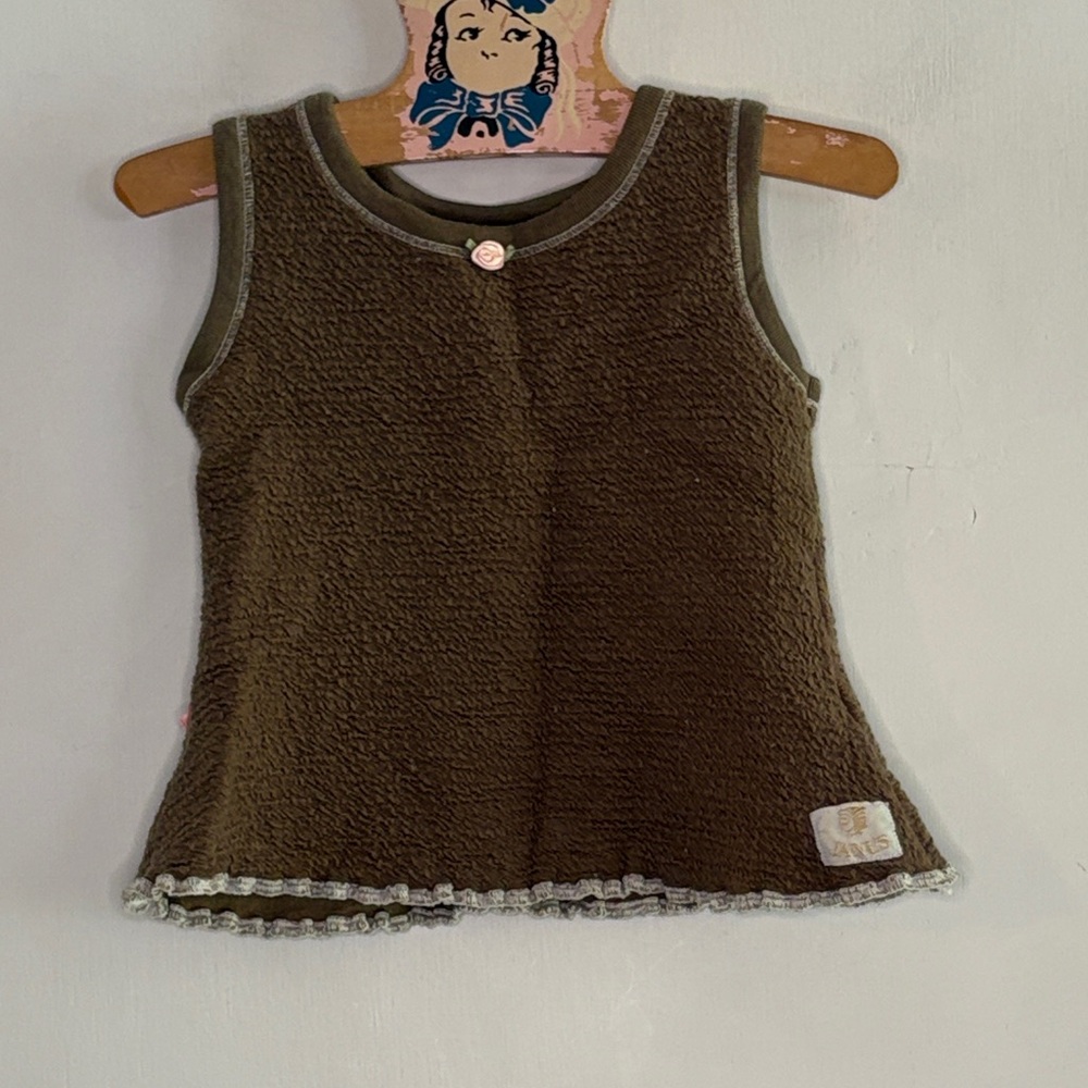 Janus brown merino wool sleeveless dress jumper Size 6 months